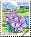 ふるさと切手「九州の花と風景」（リンドウと阿蘇山）